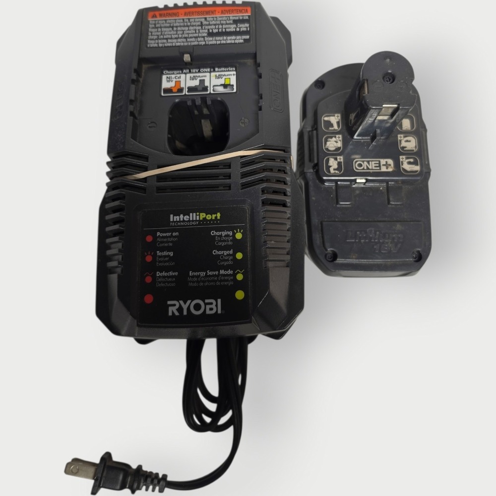 Ryobi One+ 18V 2Ah Lithium-Ion Battery, and charger P190 TESTED WORKS OEM - Picture 2 of 4